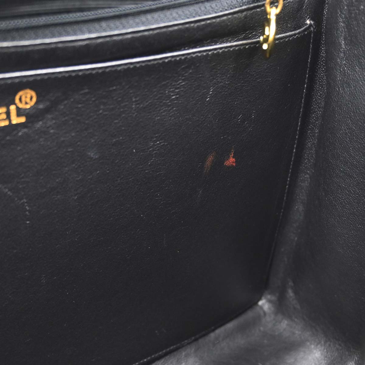 Chanel 1991-1994 Black Caviar Skin Jumbo Mademoiselle Classic Flap Bag