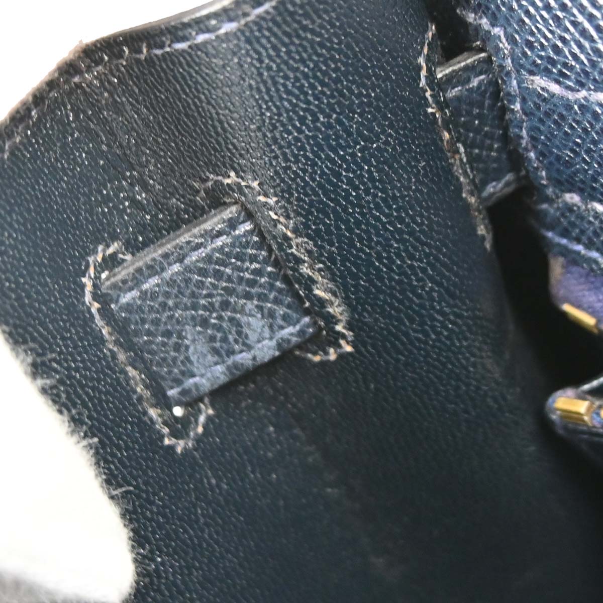 Hermes Blue Indigo Courchevel Toile H Kelly 32 Sellier 2way Shoulder Handbag