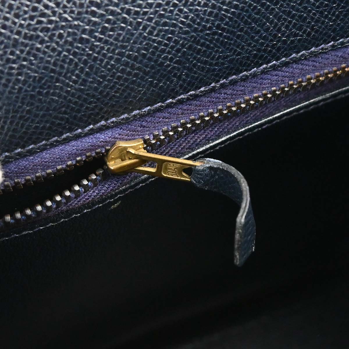 Hermes Blue Indigo Courchevel Toile H Kelly 32 Sellier 2way Shoulder Handbag