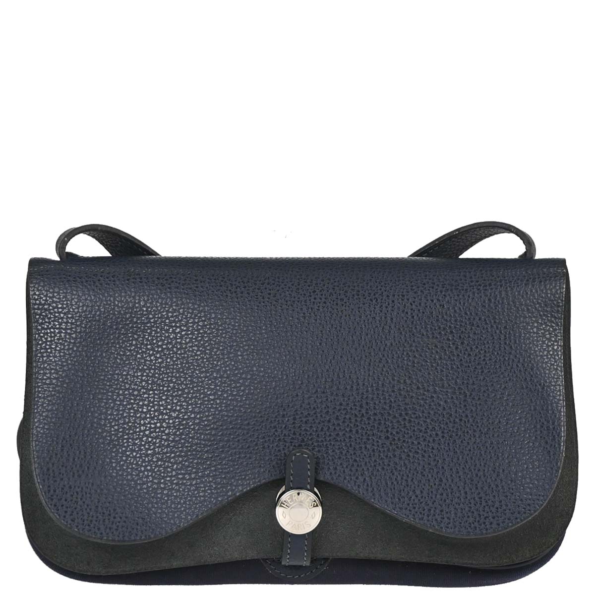 Hermes Navy Toile Officier Vache Liegee Sac Colorado PM Shoulder Bag