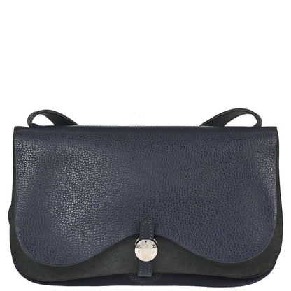 Hermes Navy Toile Officier Vache Liegee Sac Colorado PM Shoulder Bag