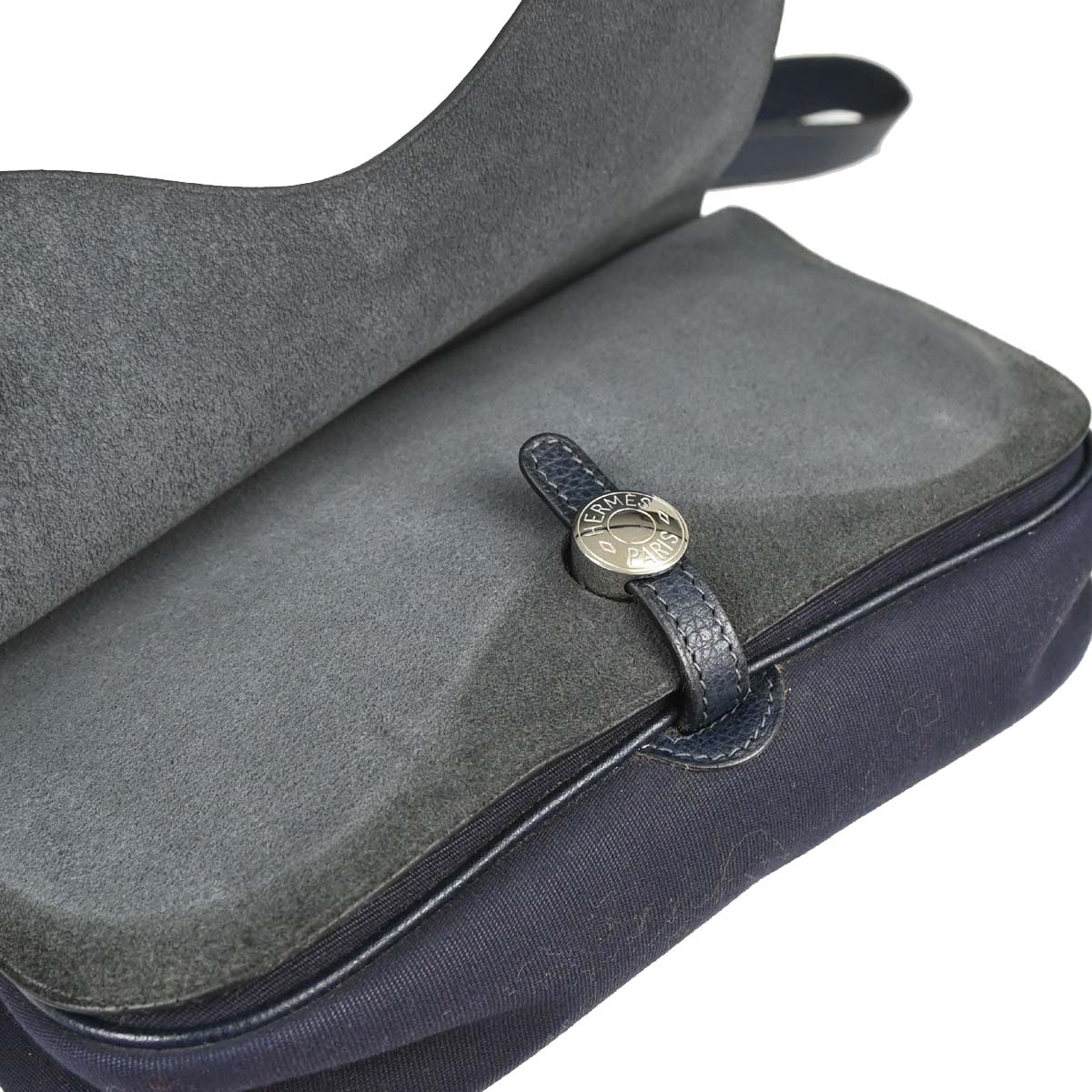 Hermes Navy Toile Officier Vache Liegee Sac Colorado PM Shoulder Bag