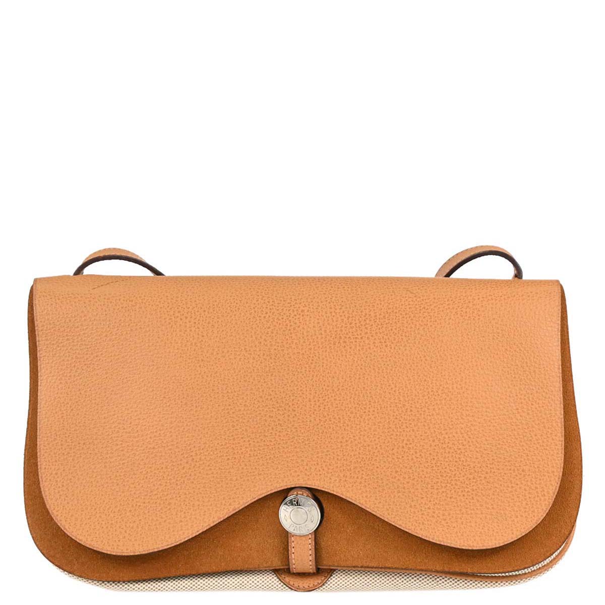 Hermes Natural Toile H Vache Liegee Sac Colorado MM Shoulder Bag