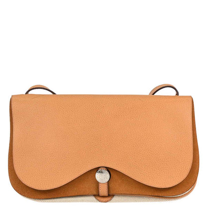 Hermes Natural Toile H Vache Liegee Sac Colorado MM Shoulder Bag