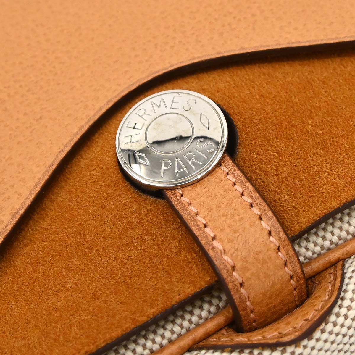 Hermes Natural Toile H Vache Liegee Sac Colorado MM Shoulder Bag
