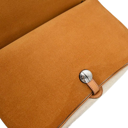 Hermes Natural Toile H Vache Liegee Sac Colorado MM Shoulder Bag