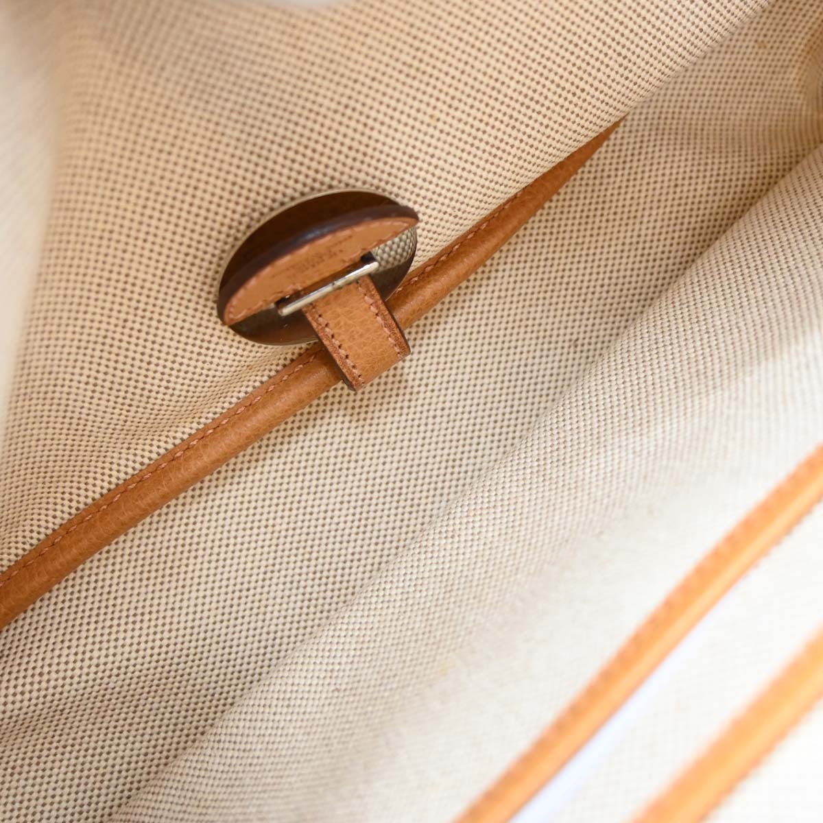Hermes Natural Toile H Vache Liegee Sac Colorado MM Shoulder Bag