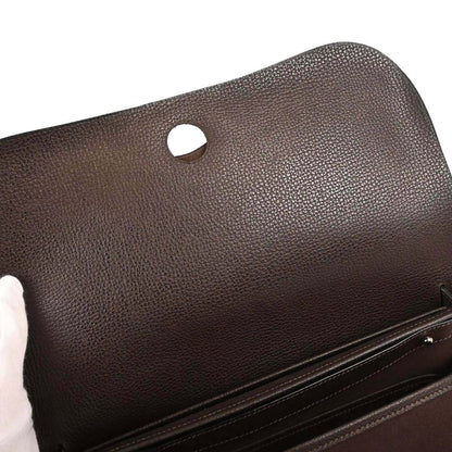 Hermes Cafe Toile Officier Vache Liegee Sac Colorado MM Shoulder Bag