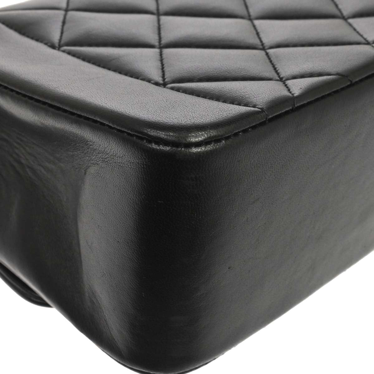 Chanel 1994-1996 Black Lambskin Small Diana Shoulder Bag