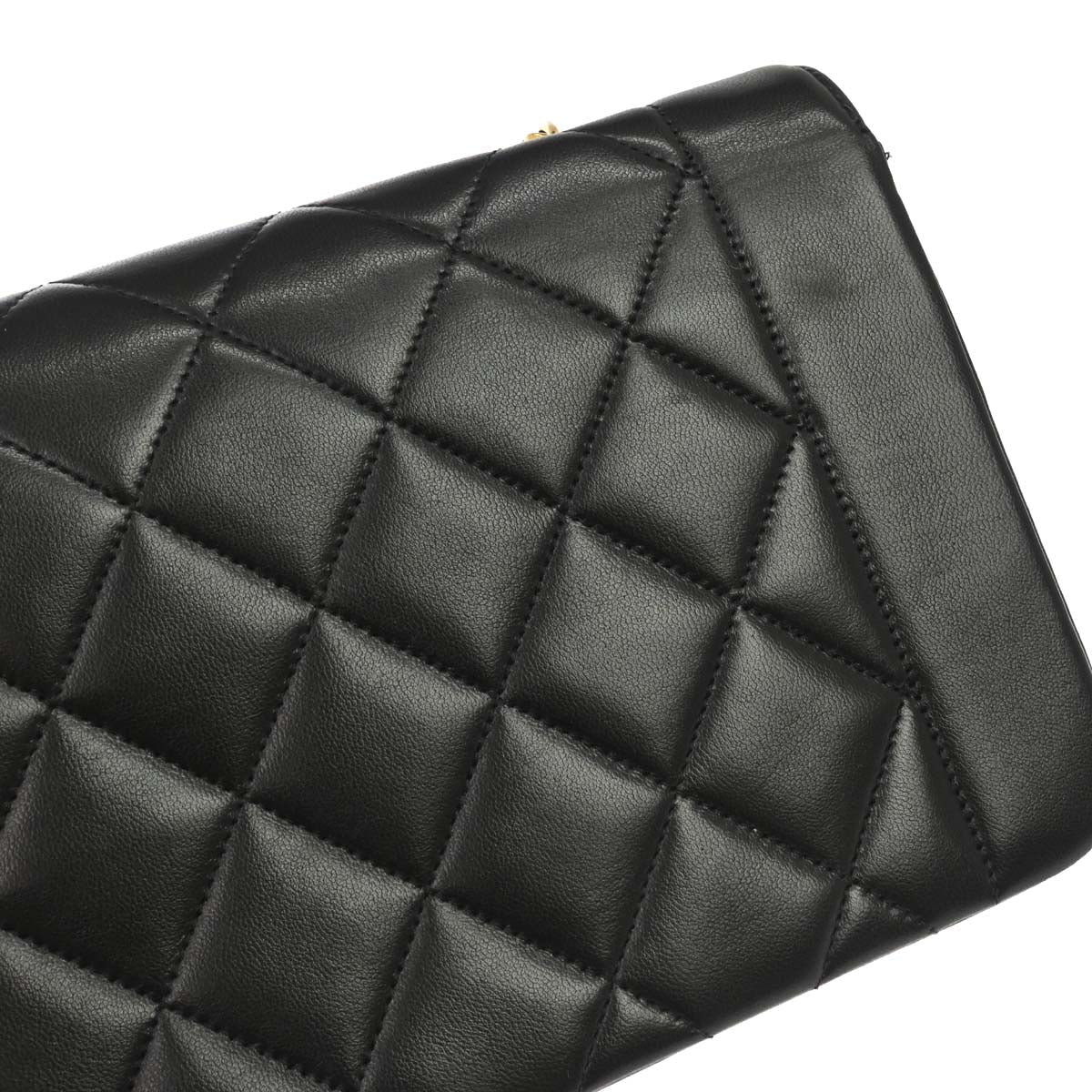 Chanel 1994-1996 Black Lambskin Small Diana Shoulder Bag