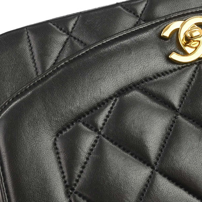 Chanel 1994-1996 Black Lambskin Small Diana Shoulder Bag