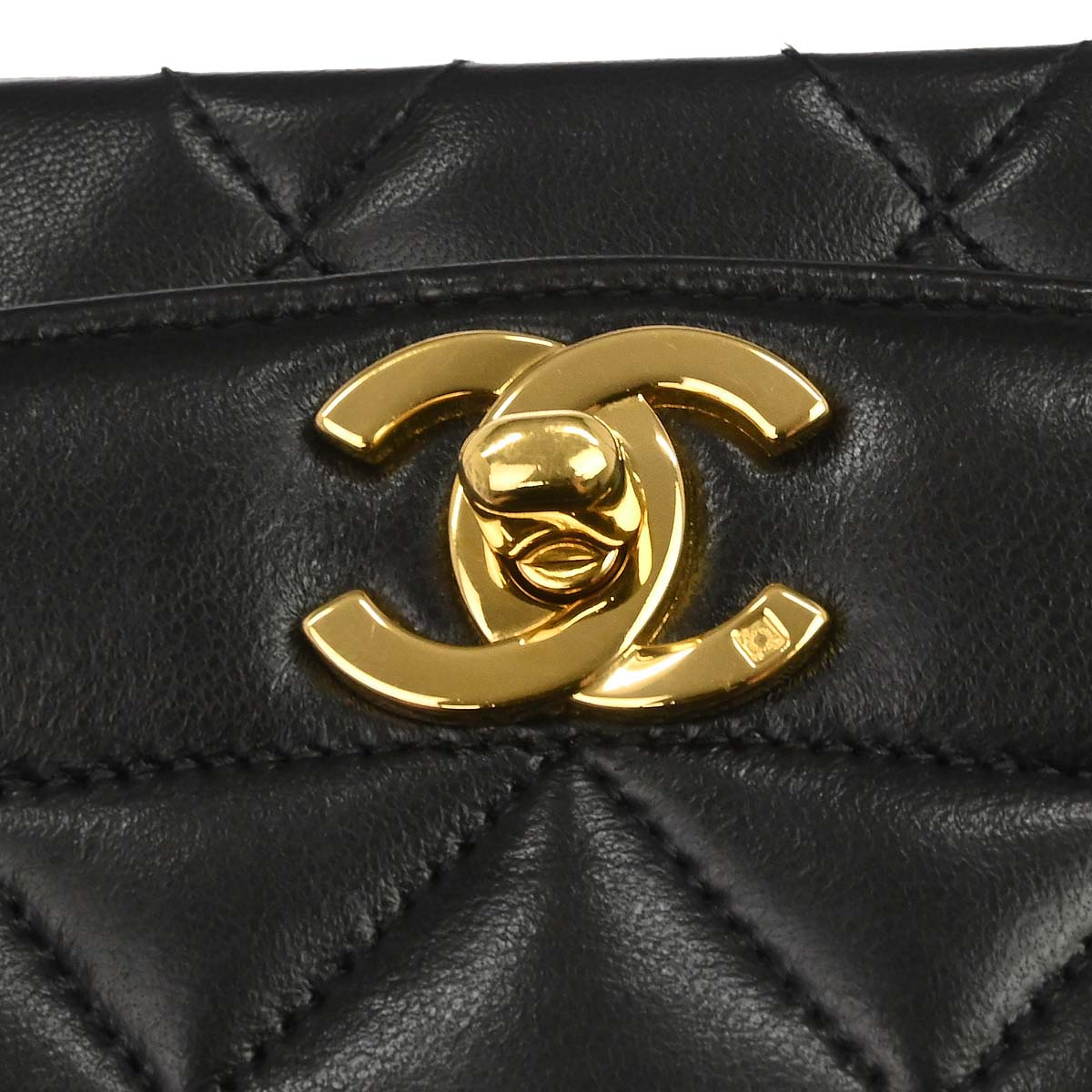 Chanel 1994-1996 Black Lambskin Small Diana Shoulder Bag