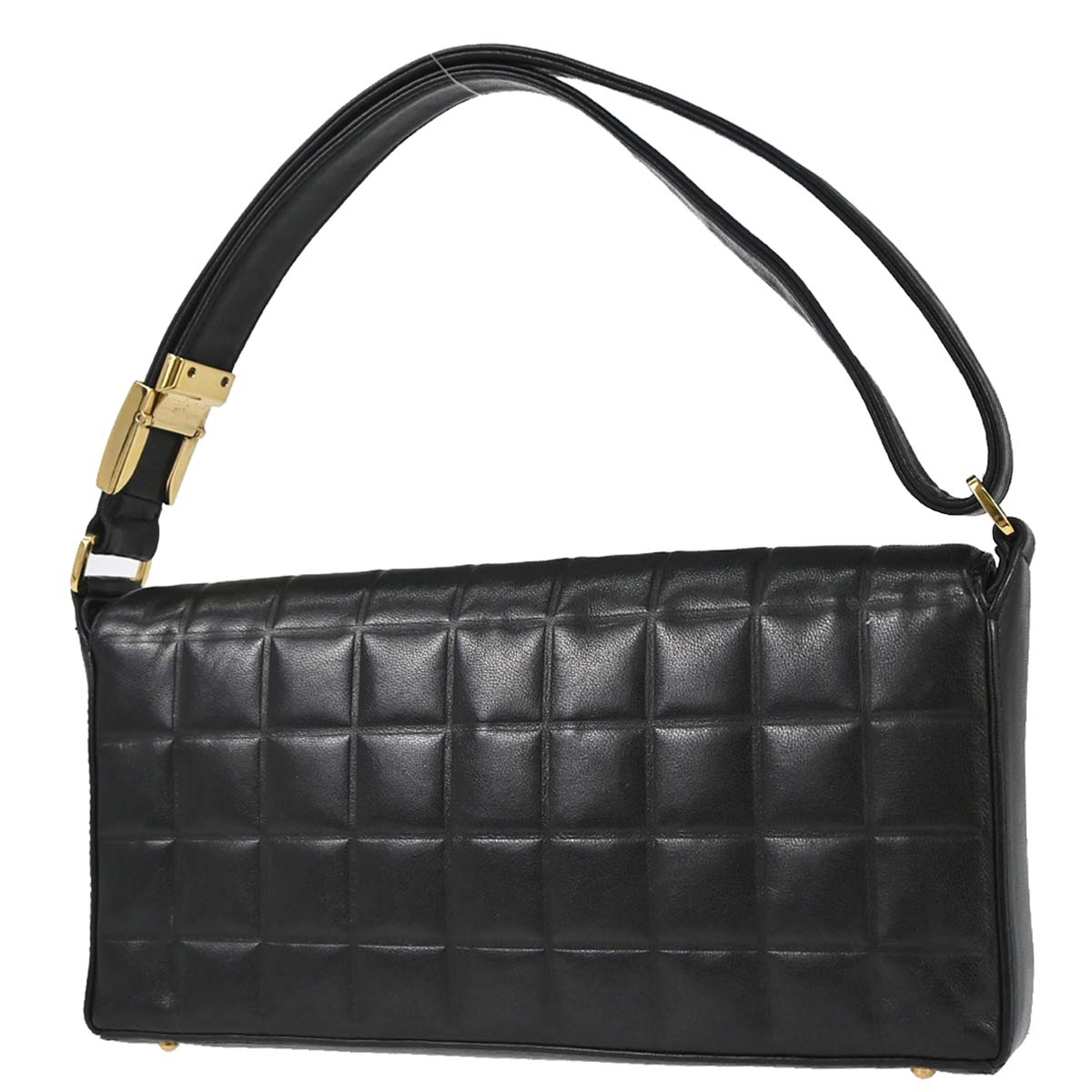 Chanel Black Lambskin Choco Bar Shoulder Bag