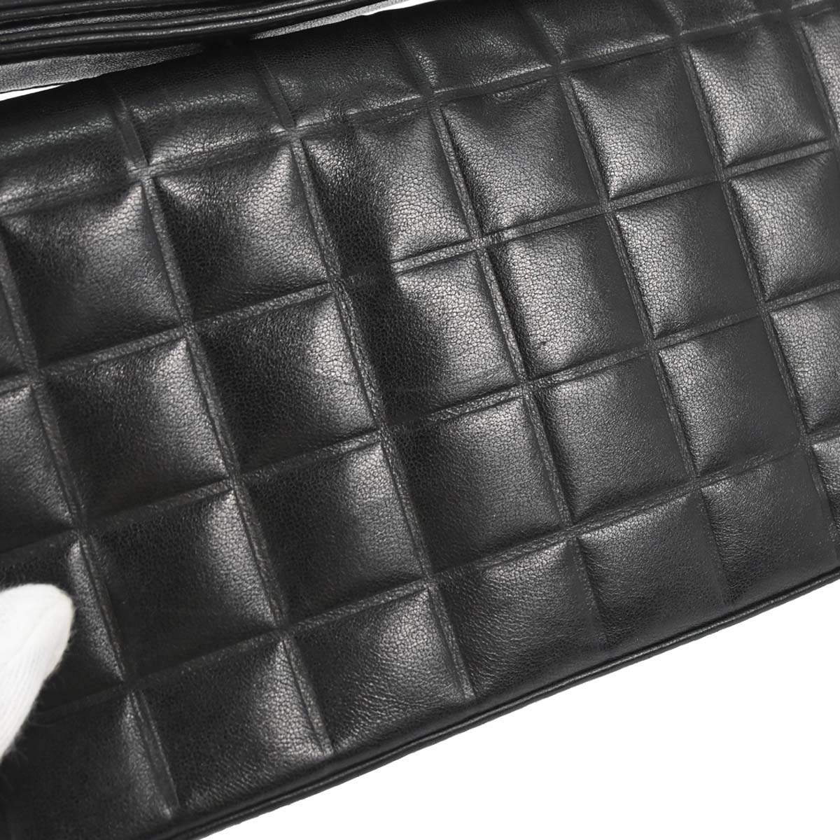 Chanel Black Lambskin Choco Bar Shoulder Bag