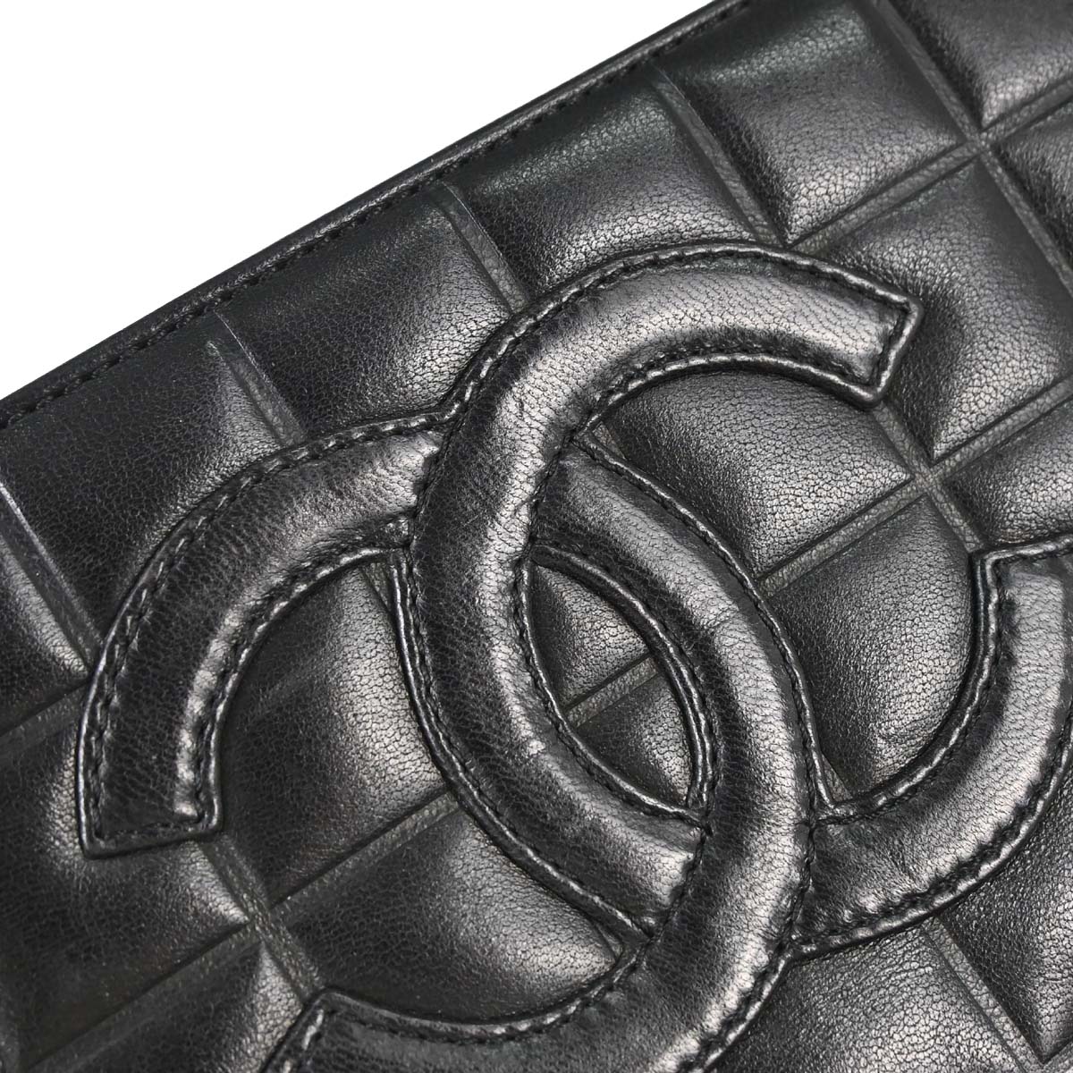 Chanel Black Lambskin Choco Bar Shoulder Bag