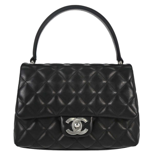 Chanel 2005-2006 Black Lambskin Top Handle Handbag