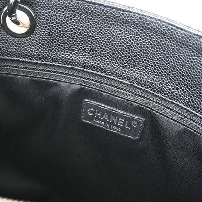 Chanel 2012-2013 Black Caviar Skin Grand Shopping Tote GST Chain Handbag
