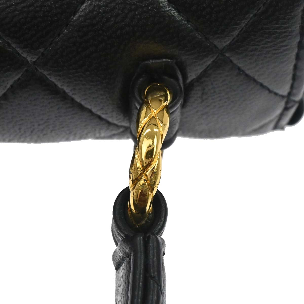Chanel 1991-1994 Black Lambskin Straight Flap Handbag