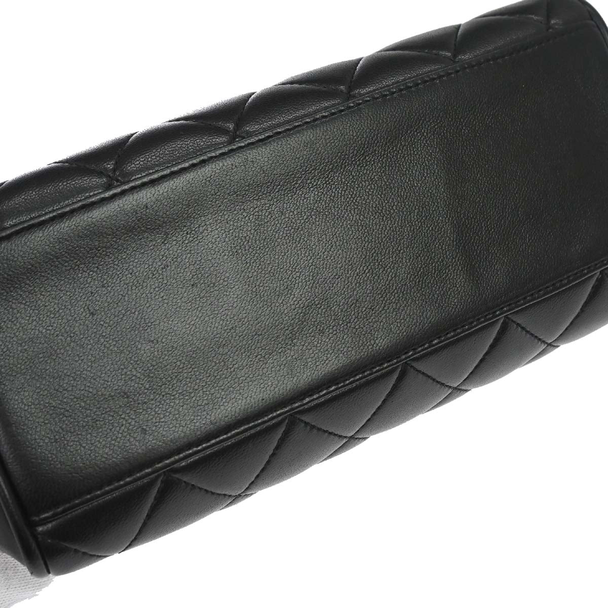 Chanel 1991-1994 Black Lambskin Straight Flap Handbag