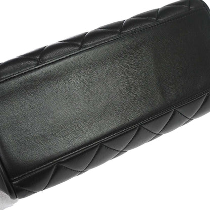 Chanel 1991-1994 Black Lambskin Straight Flap Handbag