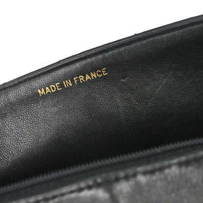 Chanel 1991-1994 Black Lambskin Straight Flap Handbag