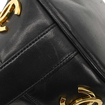 Chanel Black Lambskin Triple CC Drawstring Shoulder Bag
