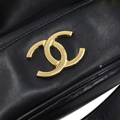 Chanel Black Lambskin Triple CC Drawstring Shoulder Bag