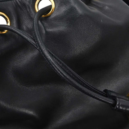 Chanel Black Lambskin Triple CC Drawstring Shoulder Bag