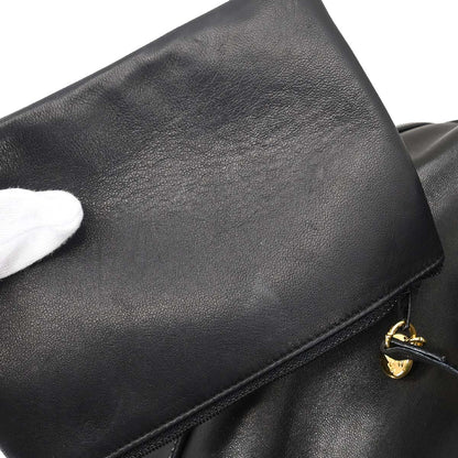 Chanel Black Lambskin Triple CC Drawstring Shoulder Bag