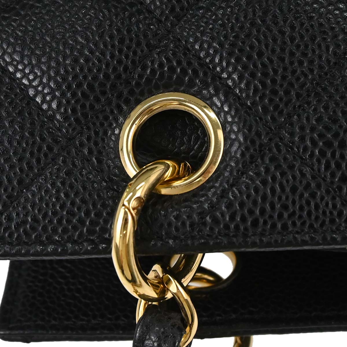 Chanel 2005-2006 Black Caviar Skin Petite Timeless Tote PTT Chain Handbag