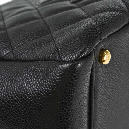 Chanel 2005-2006 Black Caviar Skin Petite Timeless Tote PTT Chain Handbag