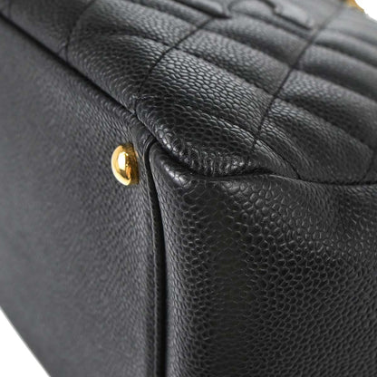 Chanel 2005-2006 Black Caviar Skin Petite Timeless Tote PTT Chain Handbag