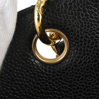 Chanel 2005-2006 Black Caviar Skin Petite Timeless Tote PTT Chain Handbag