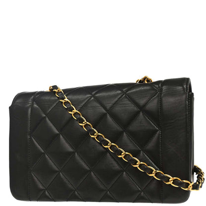 Chanel 1994-1996 Black Lambskin Small Diana Shoulder Bag