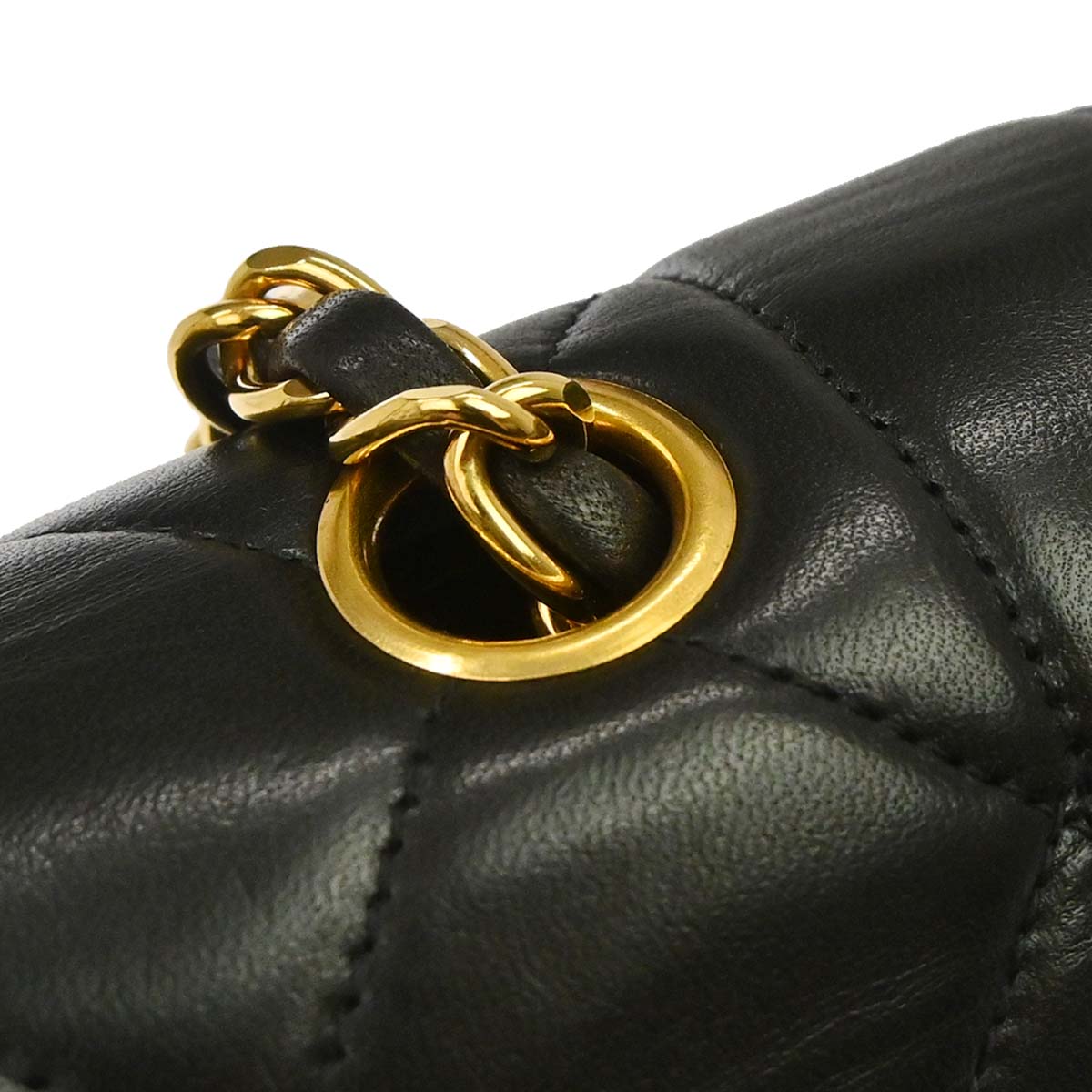 Chanel 1994-1996 Black Lambskin Small Diana Shoulder Bag