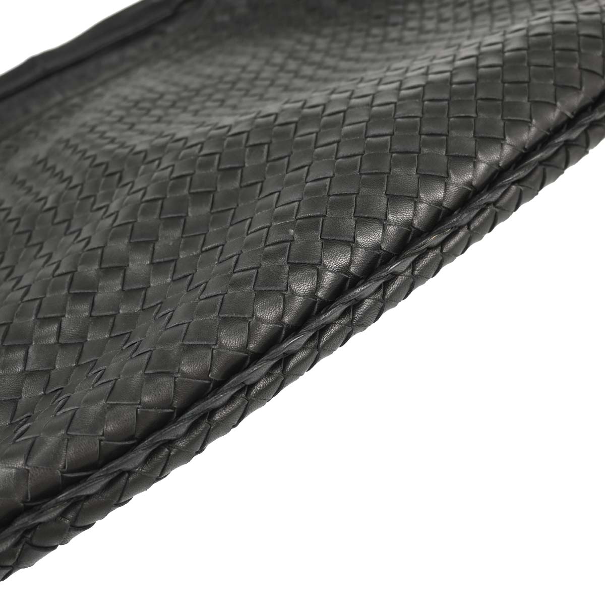 Bottega Veneta Black Lambskin Intrecciato Hobo Handbag
