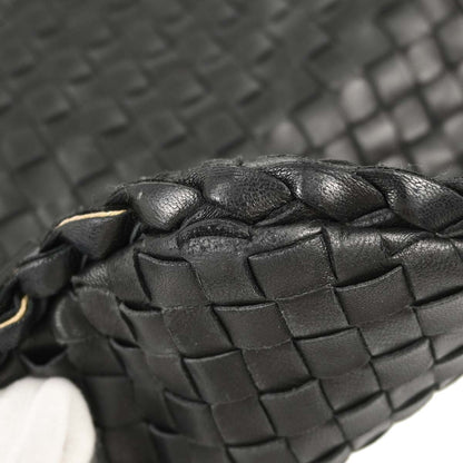 Bottega Veneta Black Lambskin Intrecciato Hobo Handbag