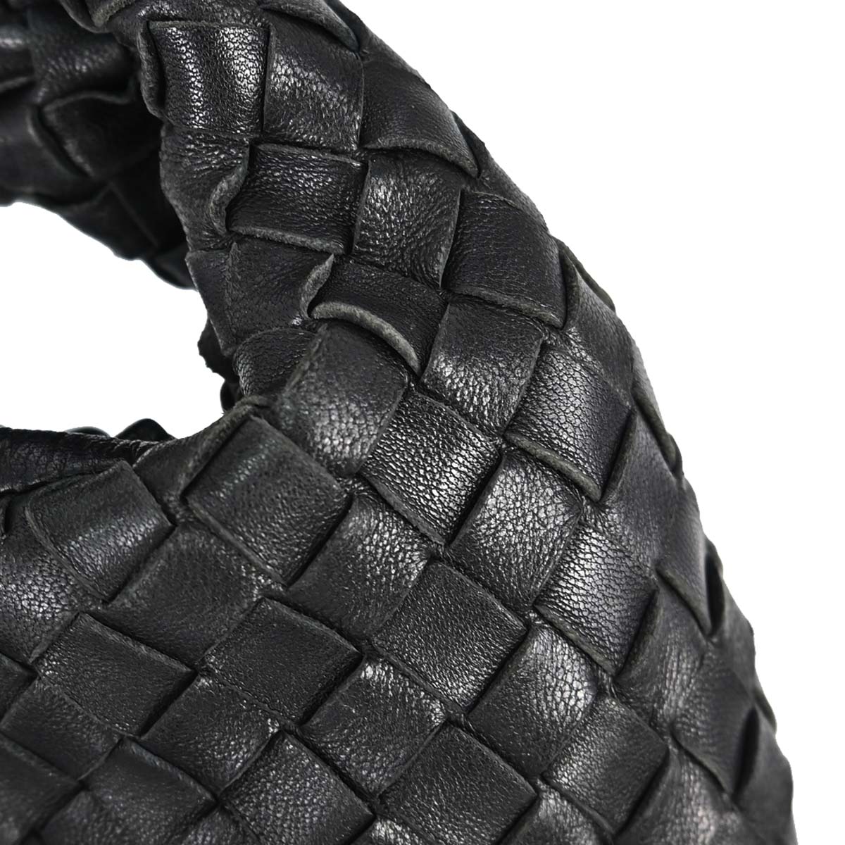 Bottega Veneta Black Lambskin Intrecciato Hobo Handbag