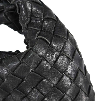 Bottega Veneta Black Lambskin Intrecciato Hobo Handbag