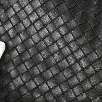 Bottega Veneta Black Lambskin Intrecciato Hobo Handbag