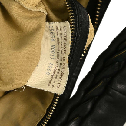 Bottega Veneta Black Lambskin Intrecciato Hobo Handbag