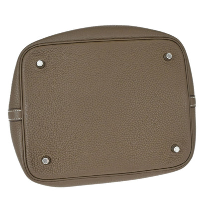 Hermes Etoupe Taurillon Clemence Picotin Lock 22 MM Handbag