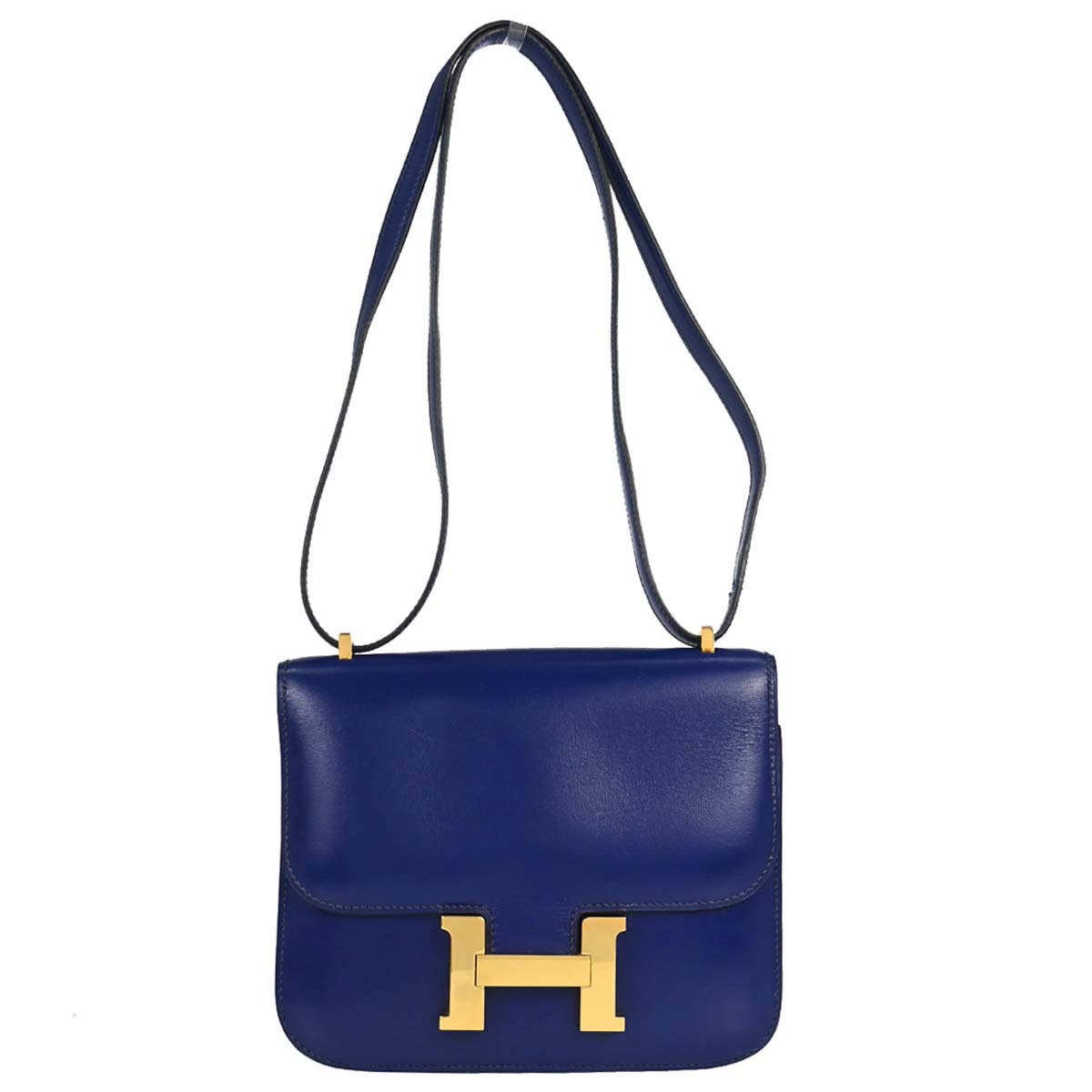 Hermes Blue Saphir Box Calf Constance 18 Shoulder Bag