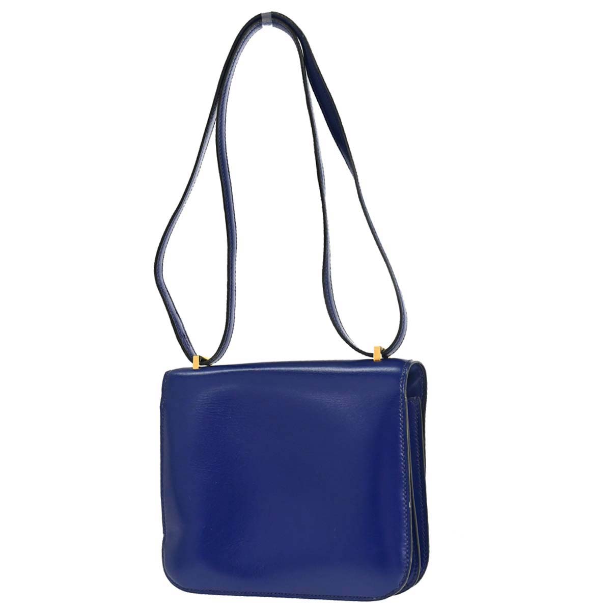 Hermes Blue Saphir Box Calf Constance 18 Shoulder Bag