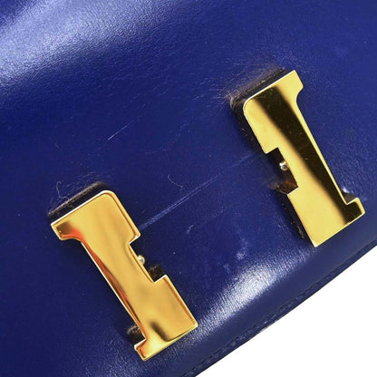 Hermes Blue Saphir Box Calf Constance 18 Shoulder Bag