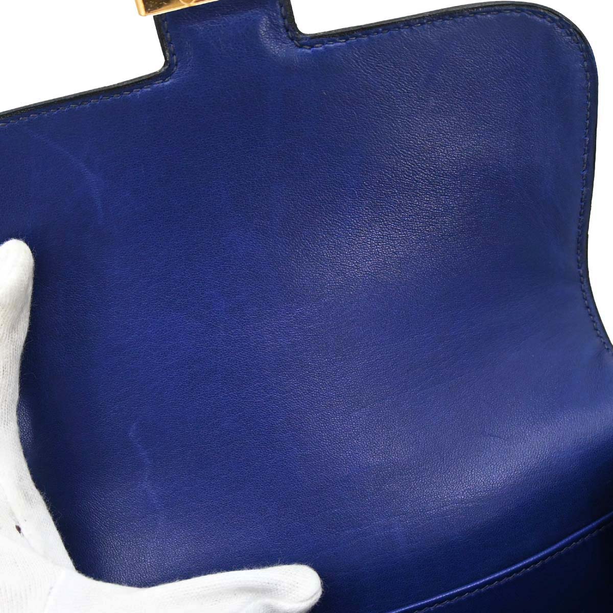 Hermes Blue Saphir Box Calf Constance 18 Shoulder Bag