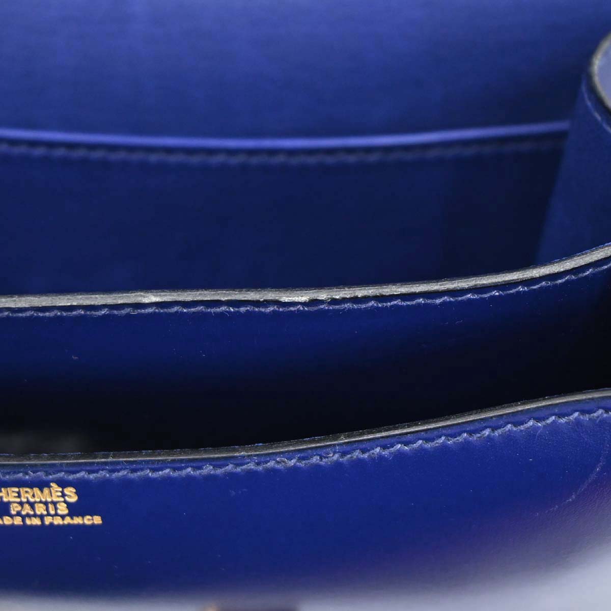 Hermes Blue Saphir Box Calf Constance 18 Shoulder Bag