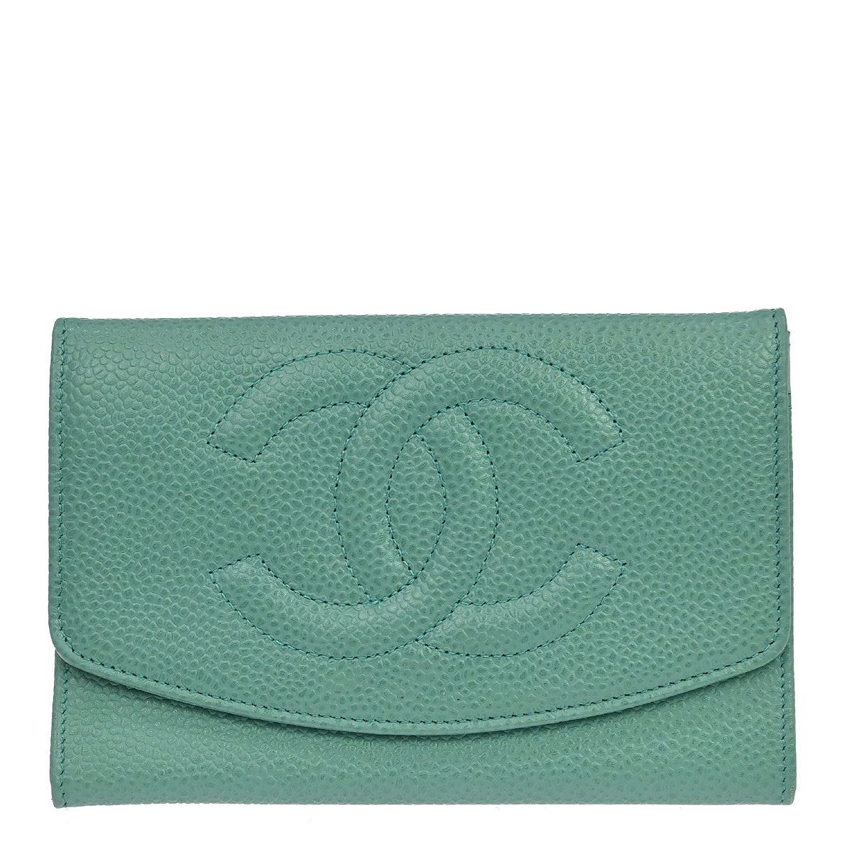 Chanel Green Caviar Skin Wallet
