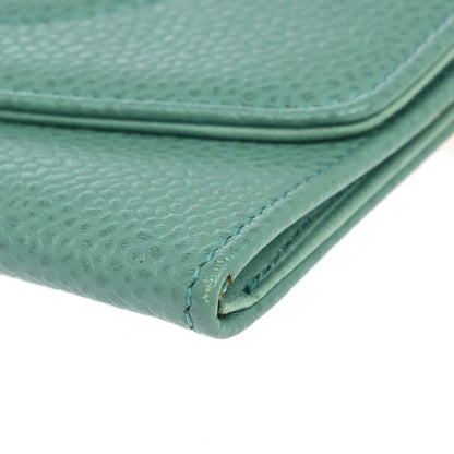 Chanel Green Caviar Skin Wallet
