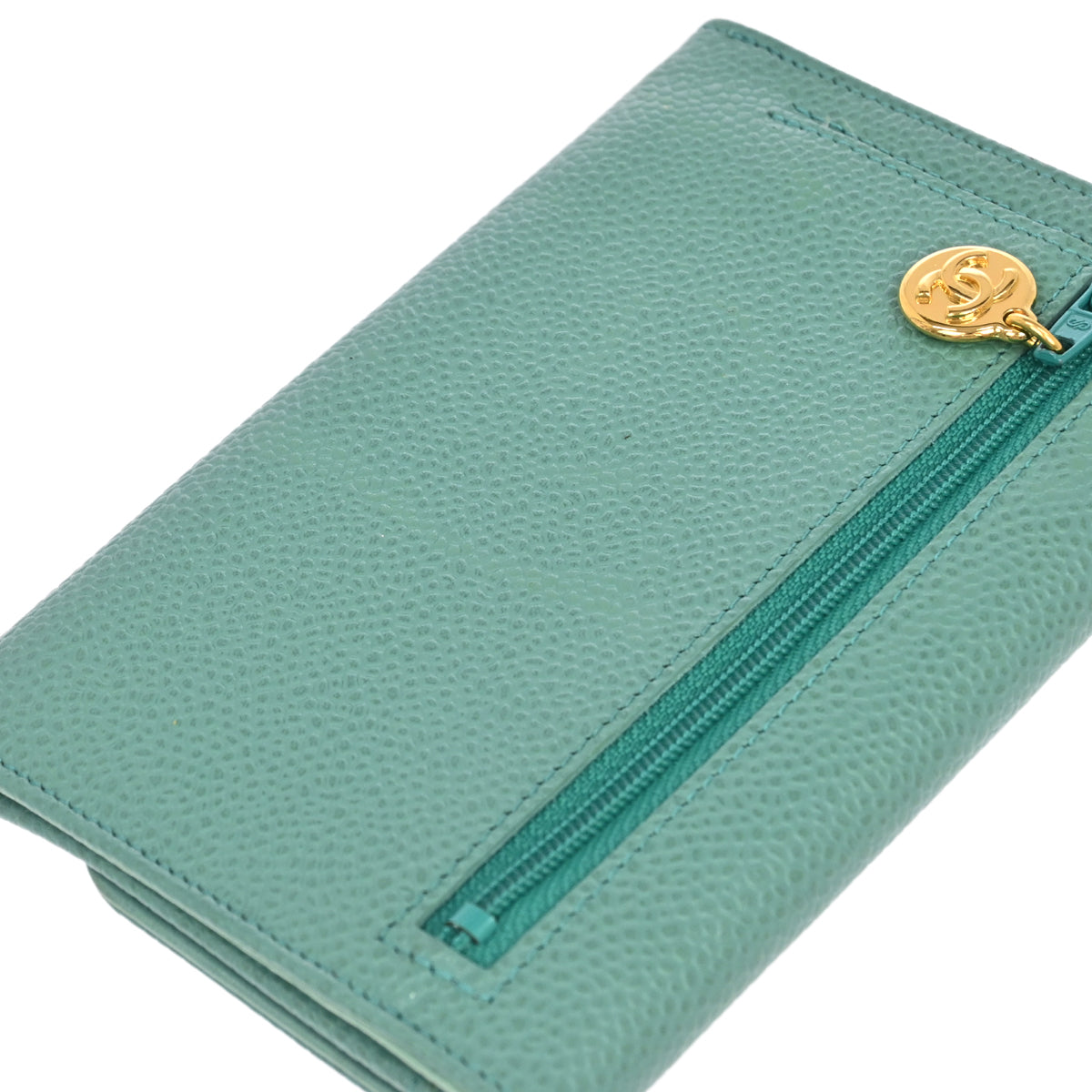 Chanel Green Caviar Skin Wallet